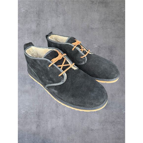 UGG Maksim Men\'s Size 16 Black Suede Chukka Boots Wool Lined 1016680 NWOB Rare main image 6